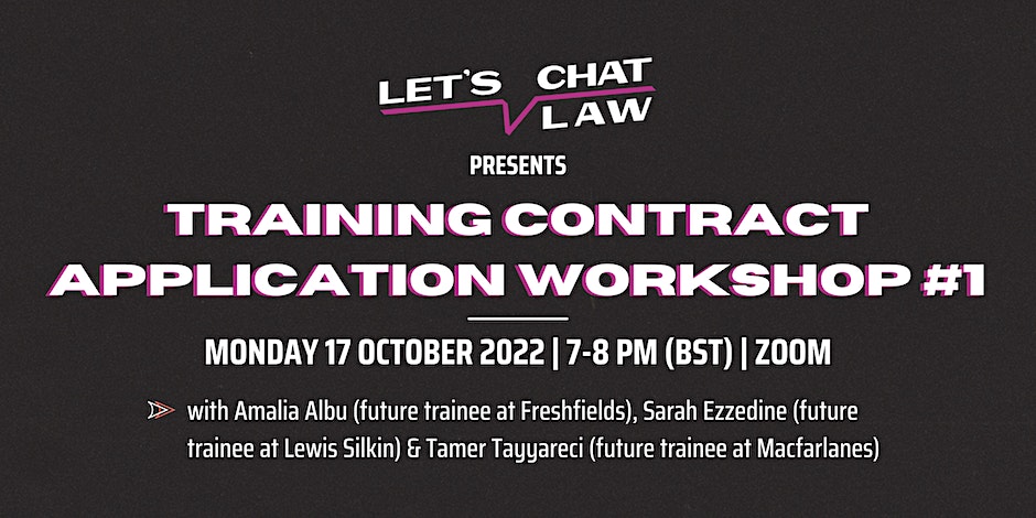 Training Contract Applications Workshop: Part 1