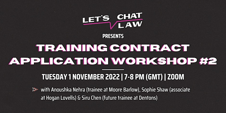 Training Contract Applications Workshop: Part 2