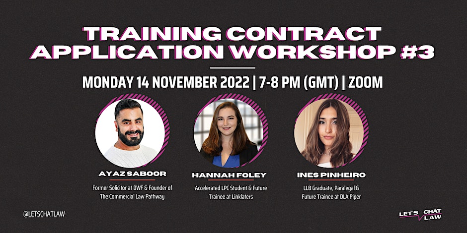 Training Contract Applications Workshop: Part 3